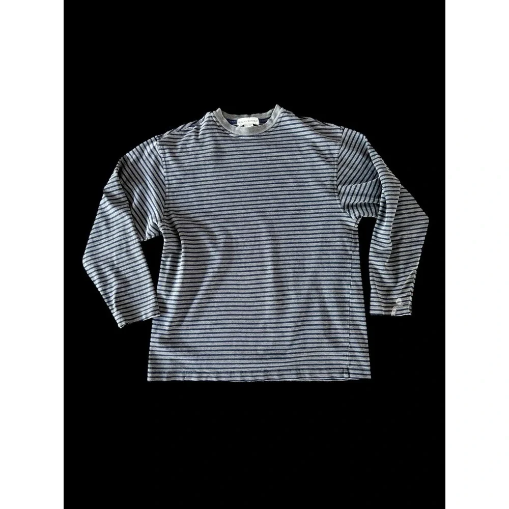 Vintage 90's Banana Republic Pullover‎ Sweater Medium Striped Distressed Cotton
